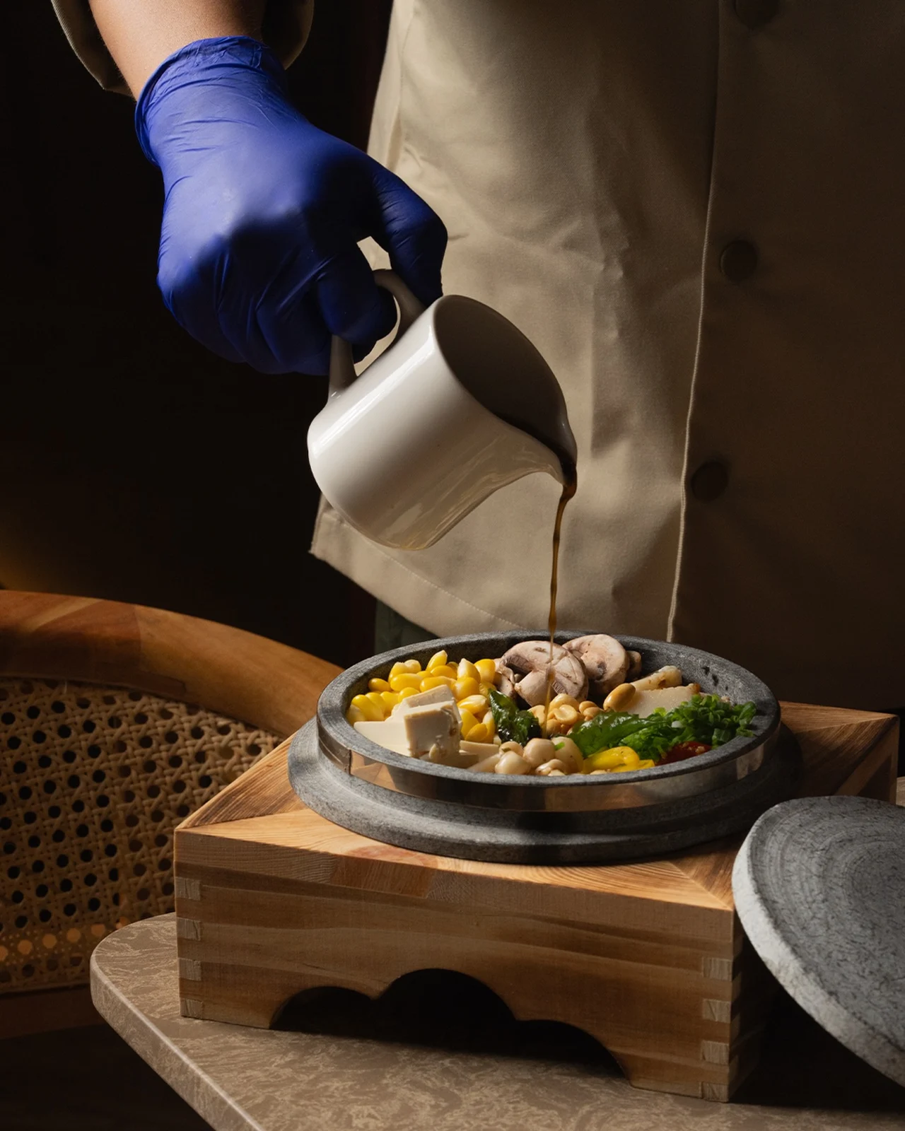 A freshly prepared dish at CIBO, Le Press